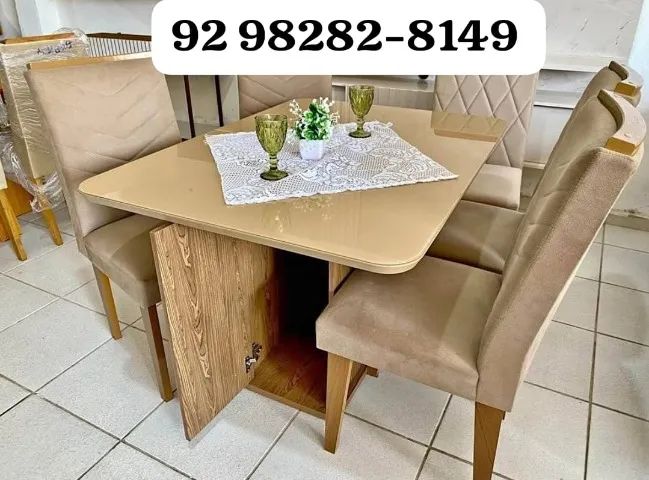 mesa de 4 lugares com base bau/ 100% MDF