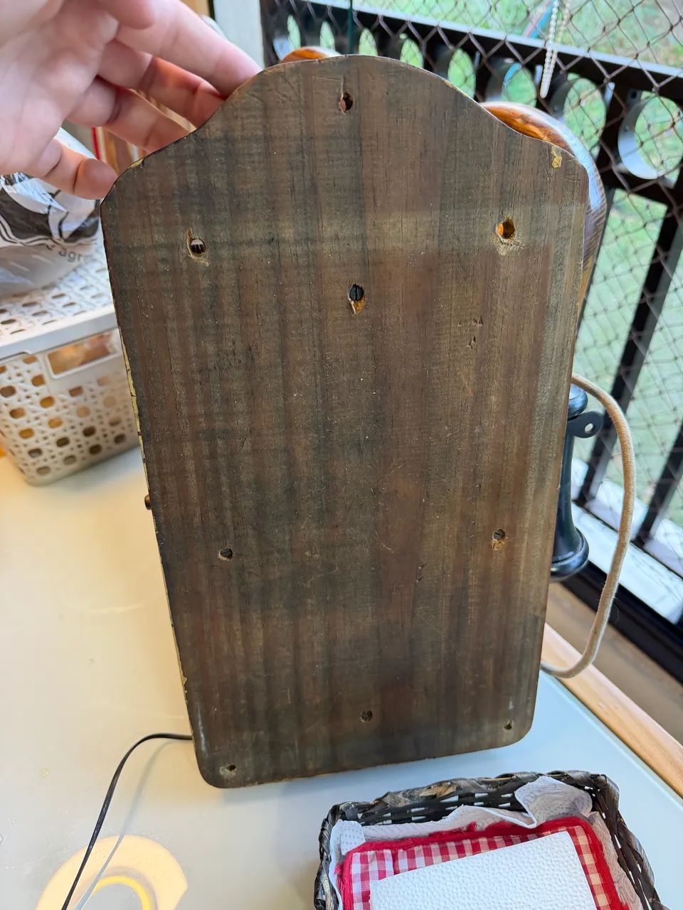 Telefone de Parede Vintage em Madeira - Estilo Antigo Clássico - Foto 4
