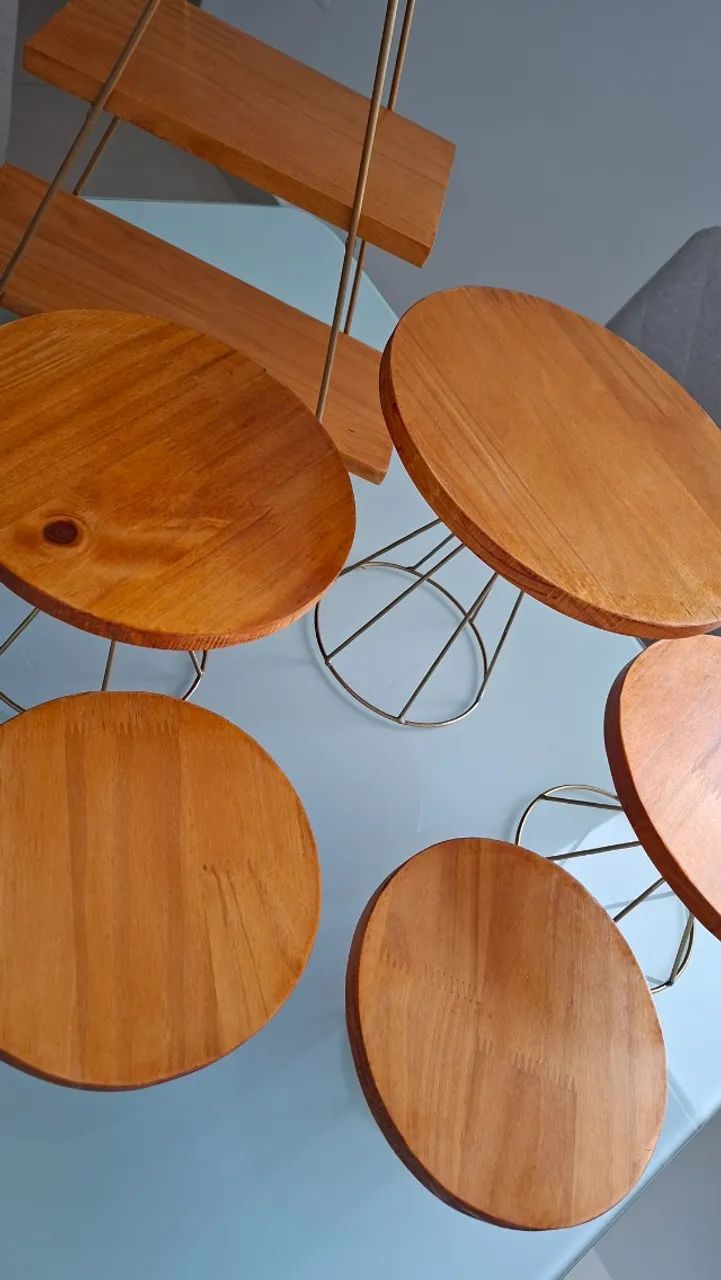 Kit Decoração de Mesa - 2 Escadinhas + 5 Boleiras Cromadas - Foto 2
