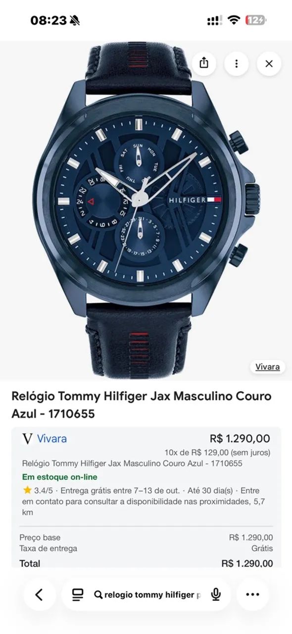 relogio tommy hilfiger