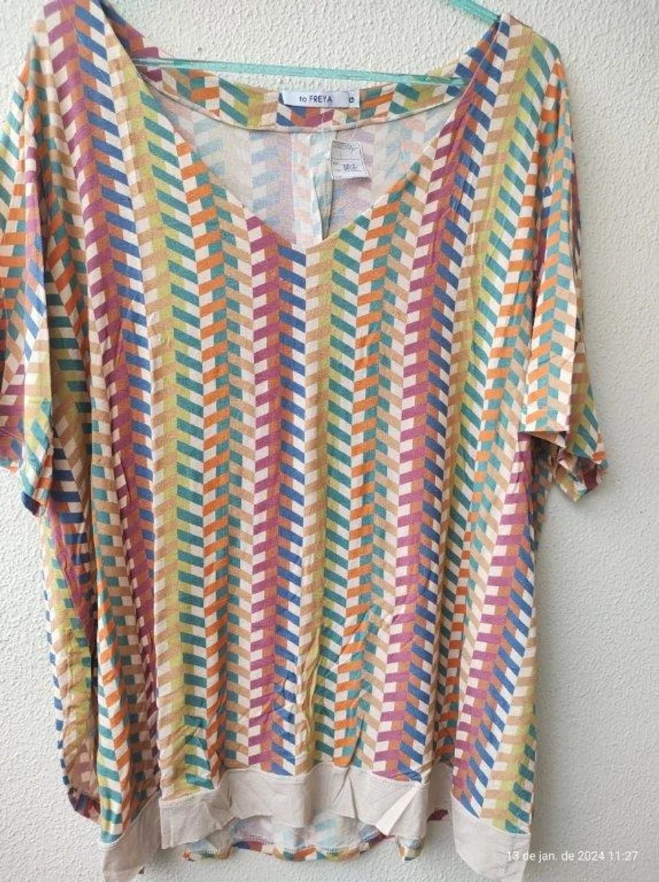 blusa estampada plus size manga curta tamanho G - Foto 2