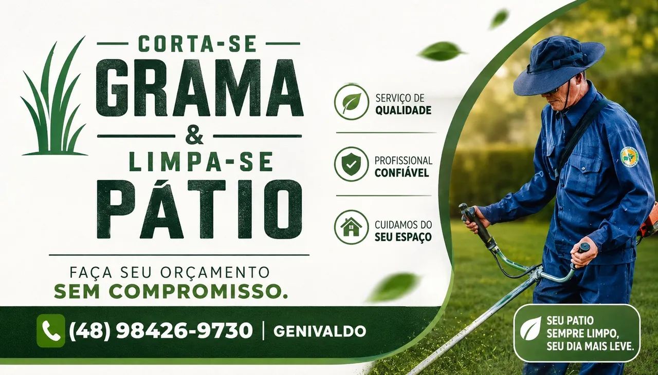 Corte grama, limpeza de pátio | Biguaçu 