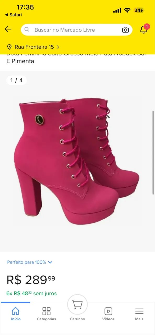 Bota rosa Sal e Pimenta