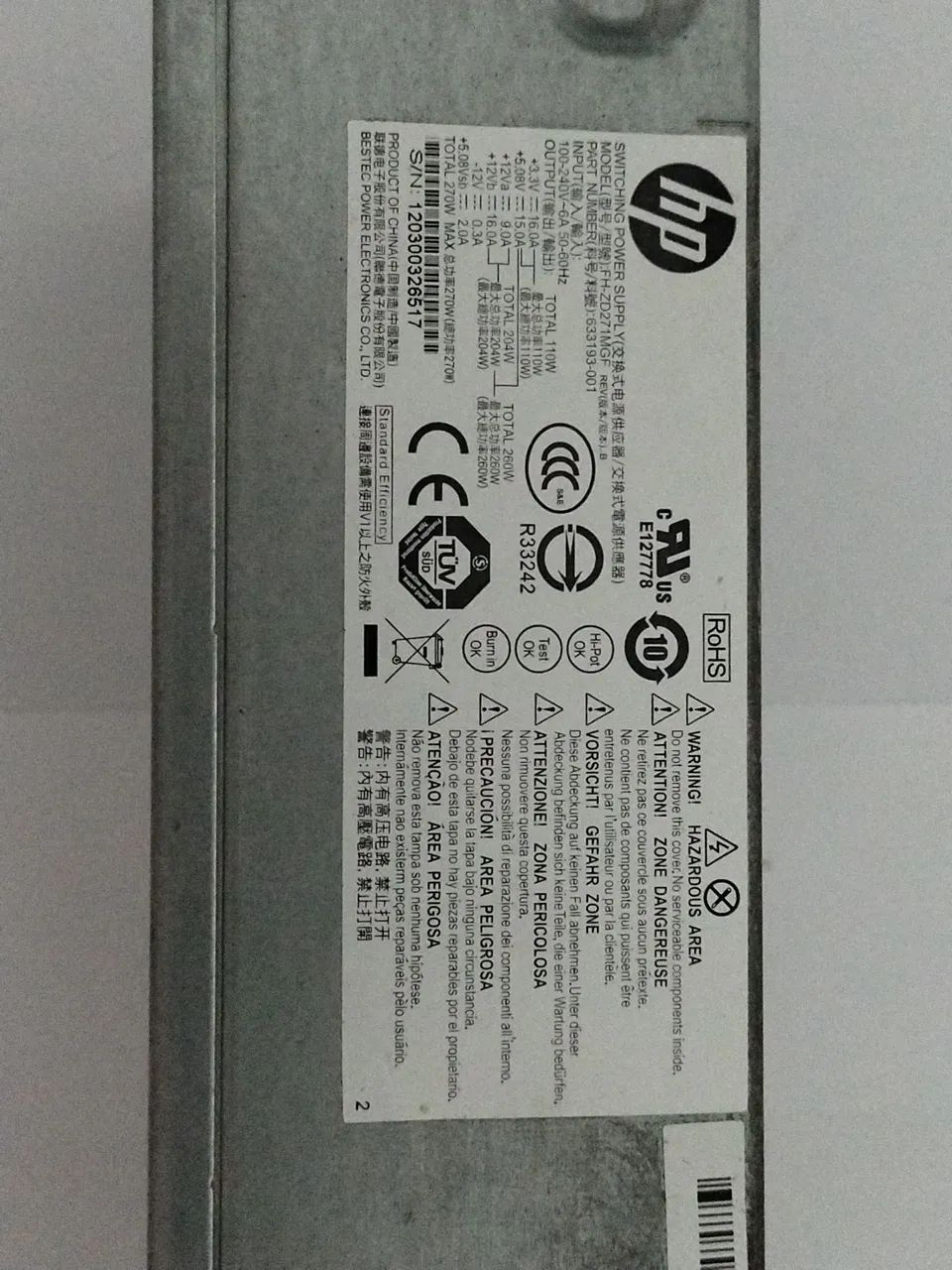 Fonte HP FH-ZD271MGF.