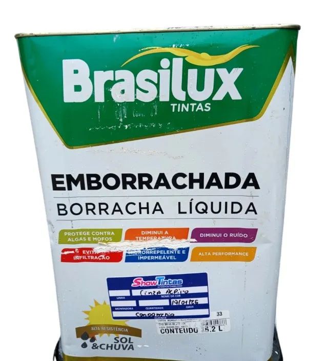 BRASILUX RUBBERIZED PAINT LIQUID RUBBER 16.2 LITERS EXTERIOR AND INTERIOR (ALPINE GRAY)