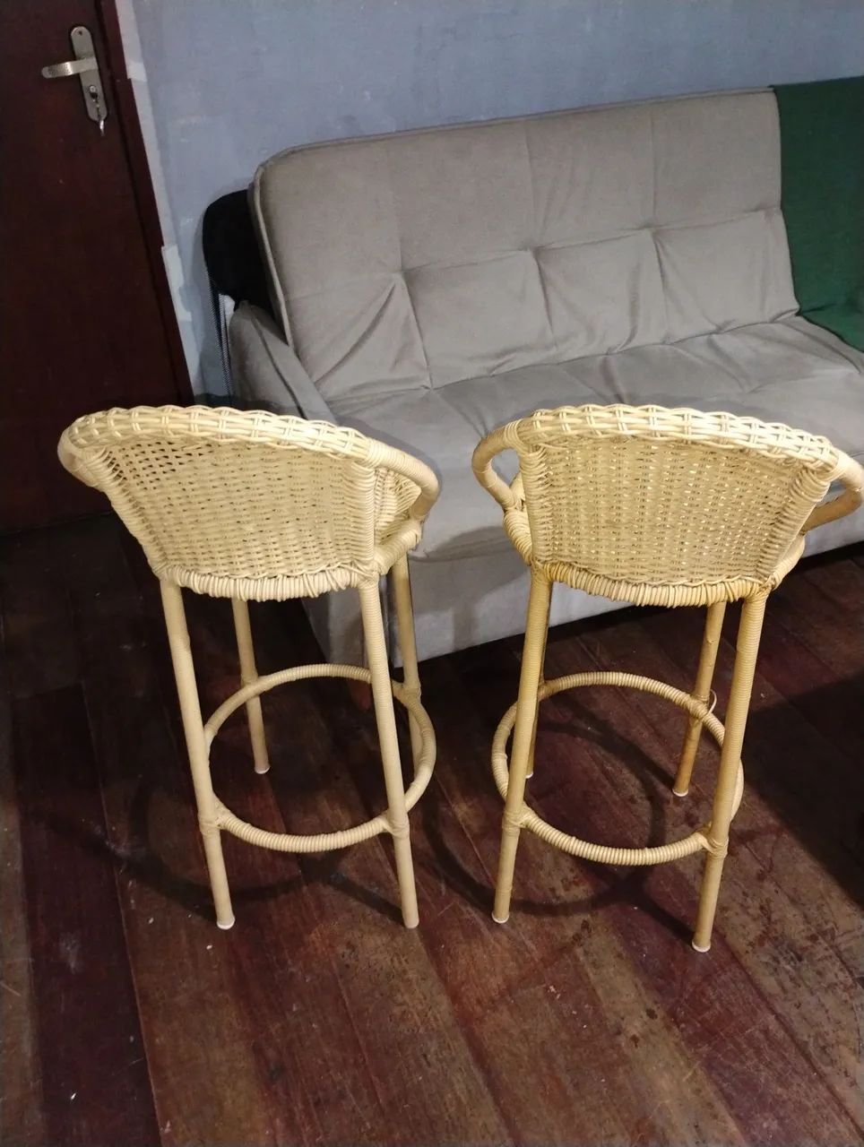 Par de banquetas de vime  - Foto 2