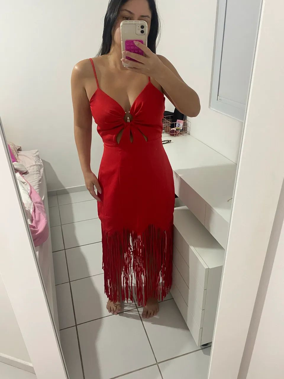 Vestido com franjas vermelho  - Foto 2