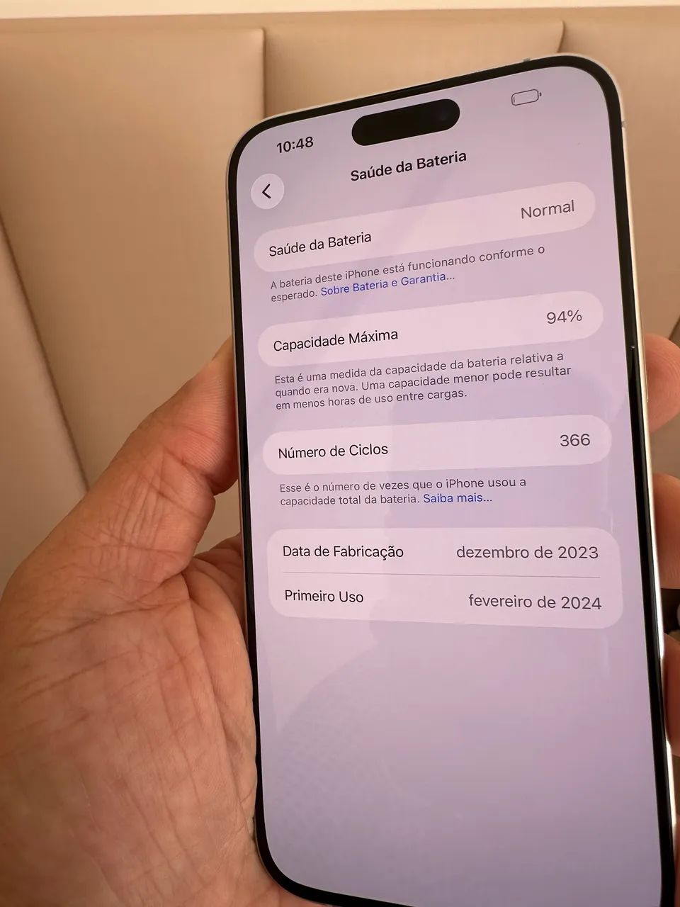 iPhone 15 Pro Max 256 Gb Branco bateria 94%  - Foto 5