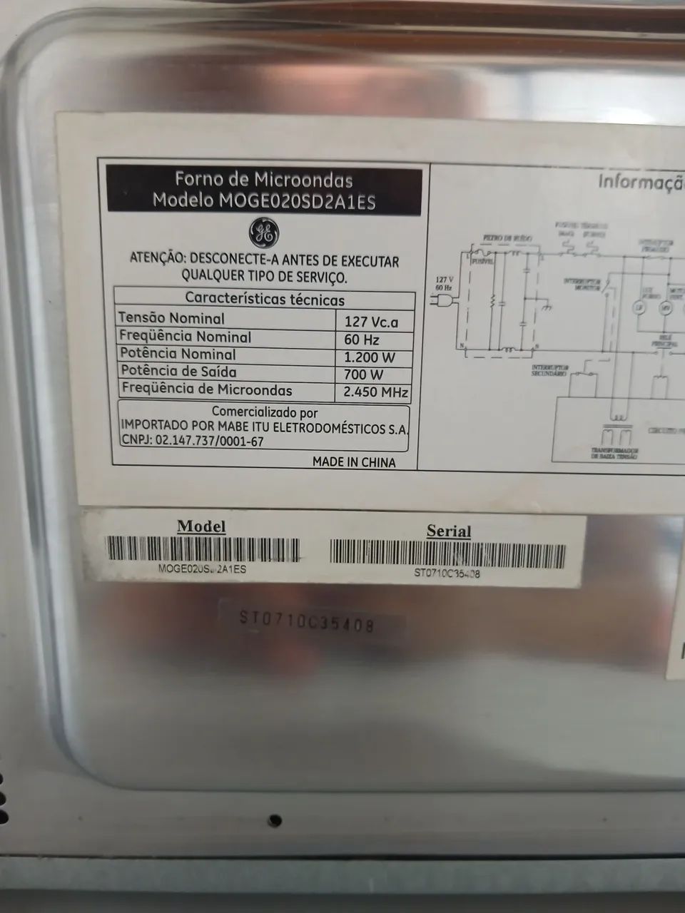 Microondas GE inox espelhado 20L 127V  funcionando perfeitamente  - Foto 5