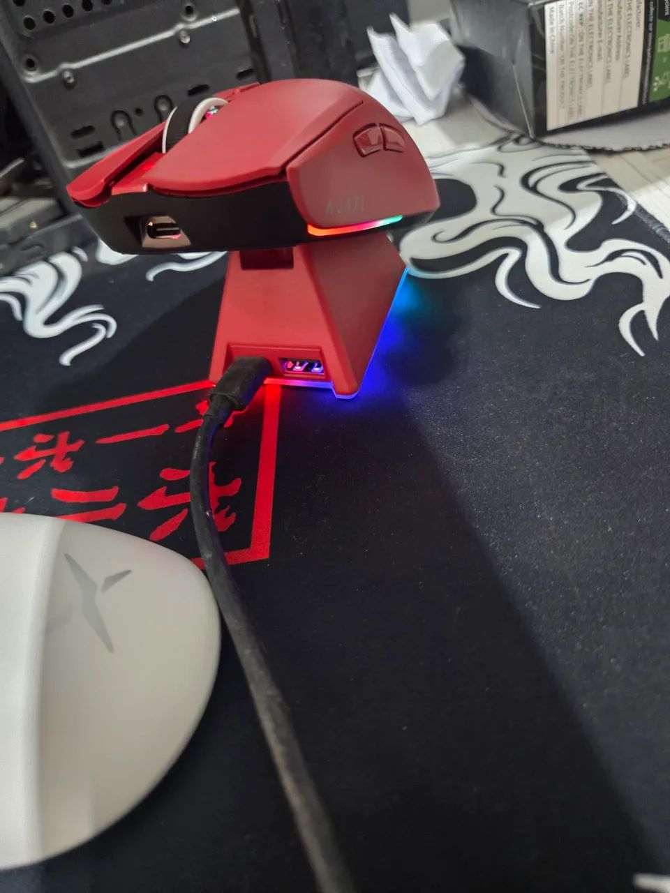 Mouse sem fio com dock de carregamento AJAZZ AJ139 V2 RED - Foto 2