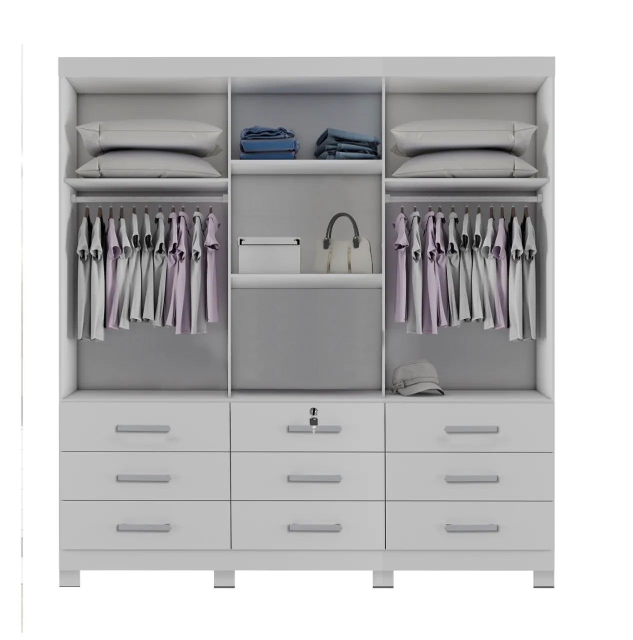 Guarda-Roupa Firenze 1,80 m com Espelho e 3 Portas de Correr - Foto 3