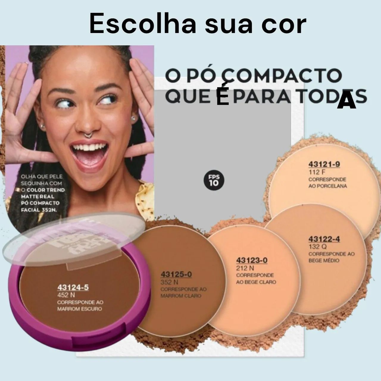 Kit 1 pó + 1 máscara cílios preta+ 1 Baton - Foto 3