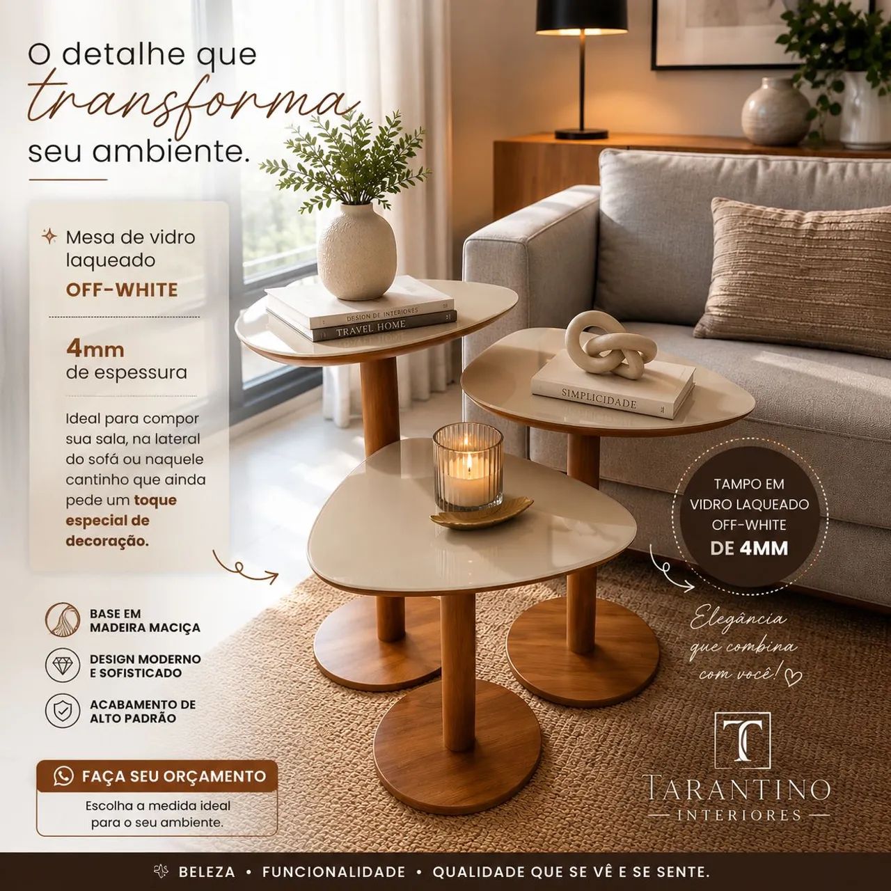 Mesa lateral modelo orgânica  - Foto 4