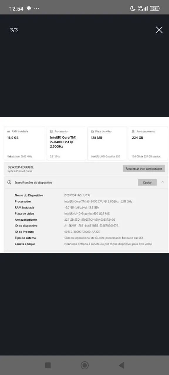 Gaming Computer with i5 8400 + 16GB RAM 2666MHz + 240GB SSD