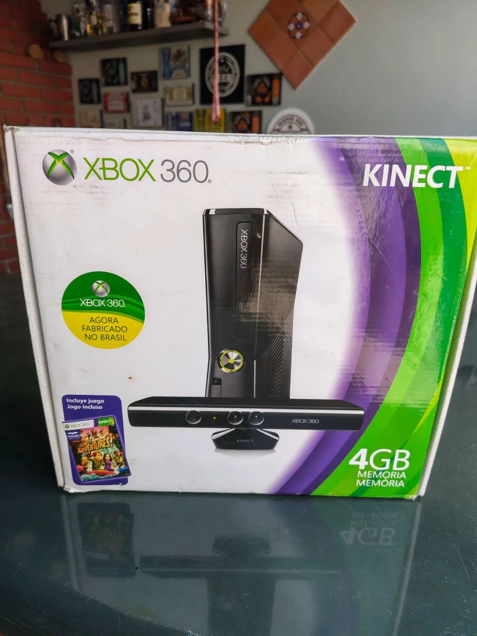 Console Xbox 360 4GB + Sensor Kinect + Jogo Kinect Adventures! (Com Caixa)