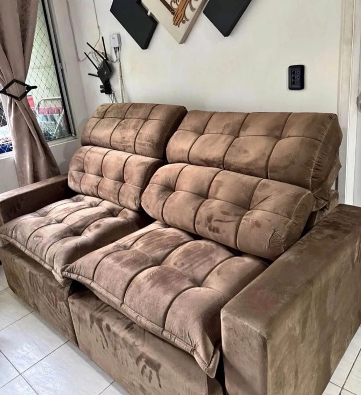 Sofá retrátil e reclinável preço variados promoção 