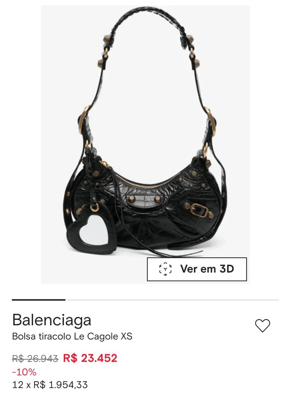 Bolsa Balenciaga Le Cagole XS Couro - Foto 3
