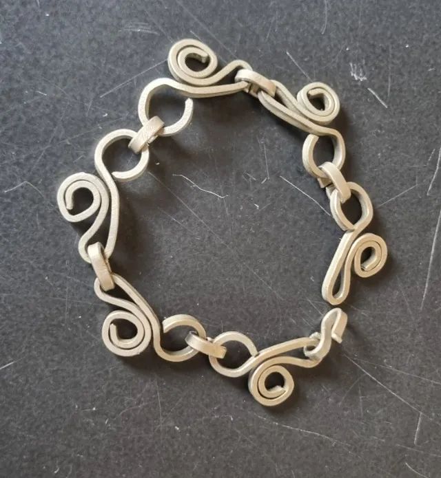Conjunto vintage de gargantilha e pulseira artesanal - anos 70 - peça única - Foto 4
