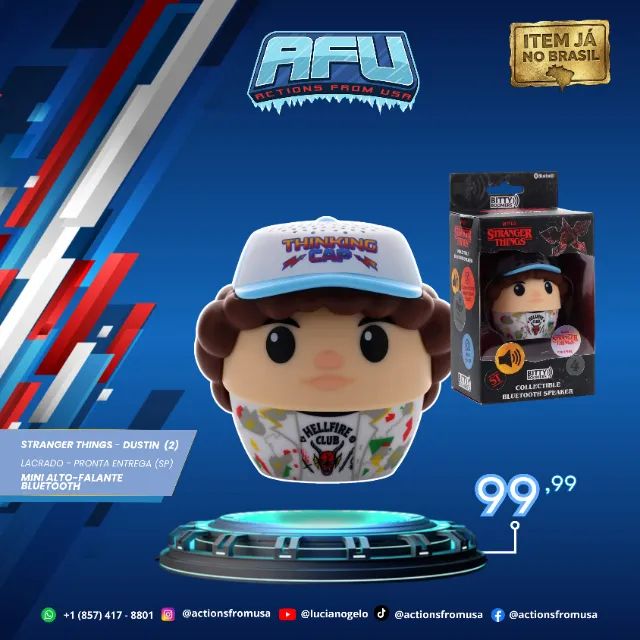 Bitty Boomers Mini Caixa De Som Bluetooth - Dustin Henderson Stranger Things