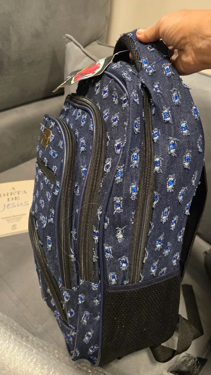 Mochila Jeans Nova - Foto 4