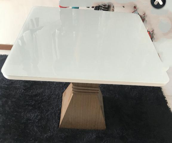 Mesa Jantar Vidro Branco 4 lugares