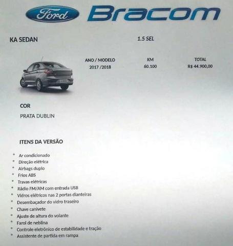 Ford Ka Sel 1.5 Sedan Manual - Único Dono - Foto 9