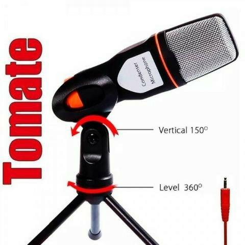 Microfone condensador com tripé