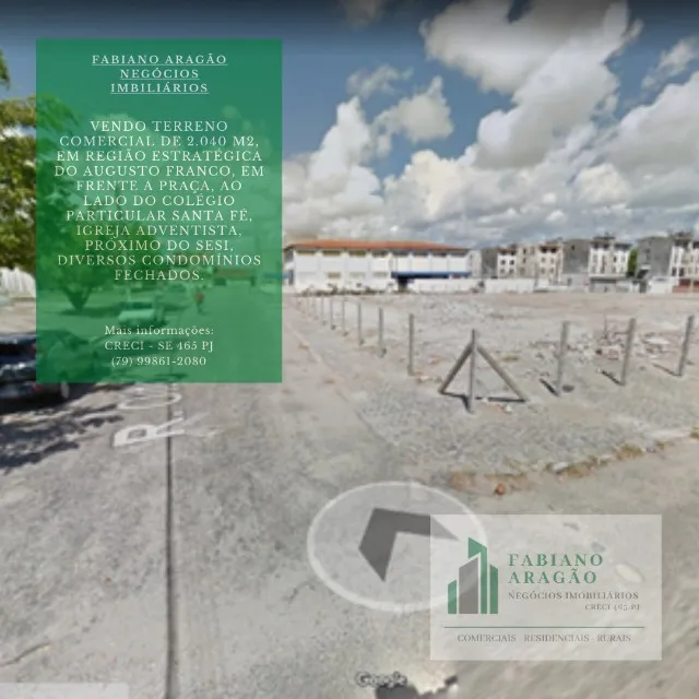 Terreno comercial de 2.040 m2, quatro esquinas (quadra), no Augusto Franco.