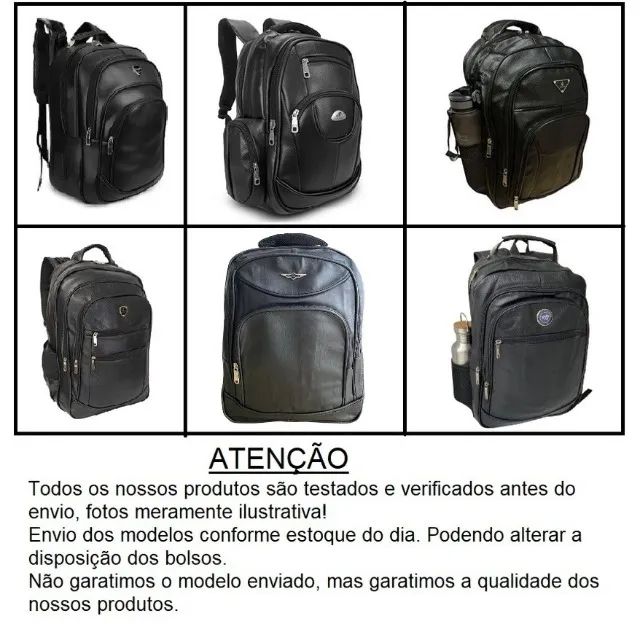 Mochila De Couro Grande Impermeável Trabalho Faculdade - Foto 3