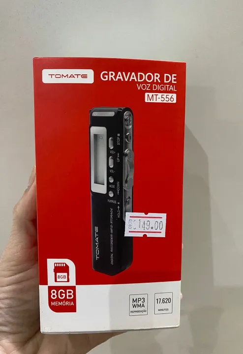 Gravador De Voz Tomate Digital 8Gb Mt-556 Loja Coimbra Computadores