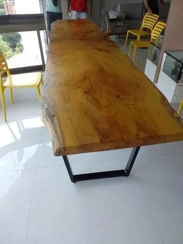 Mesa madeira maciça com pé em Metalon  - Foto 2