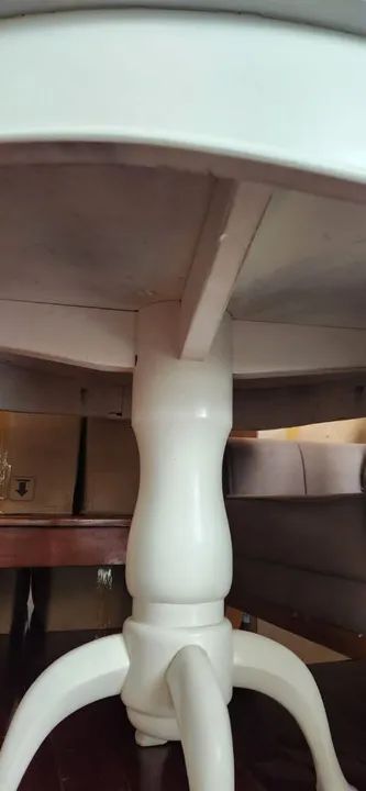 Mesa de madeira laqueada branca  - Foto 6