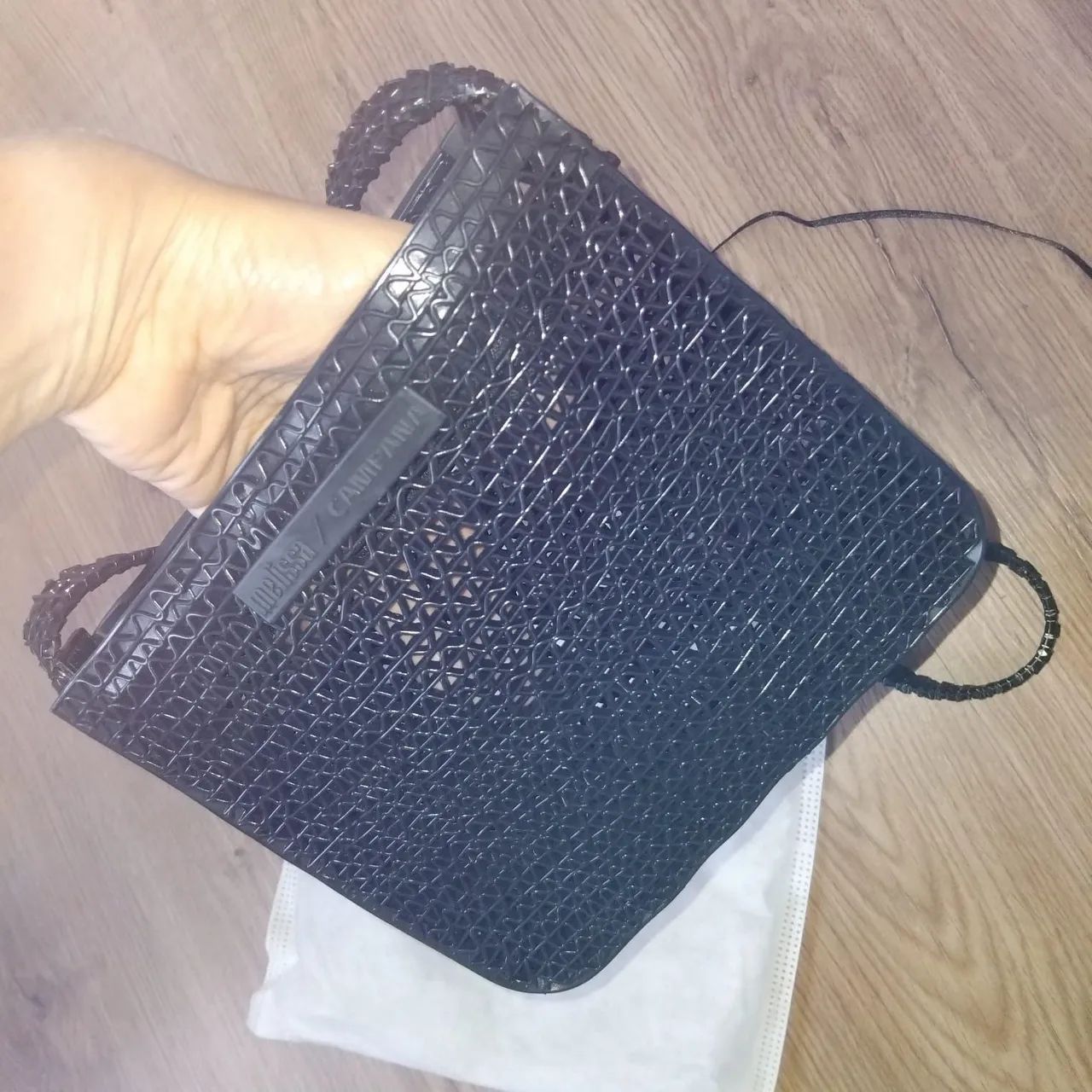 Bolsa Melissa Transparente Preta - Foto 3