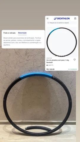  Aro de ginástica com peso 1,4kg Bambolê - Foto 2