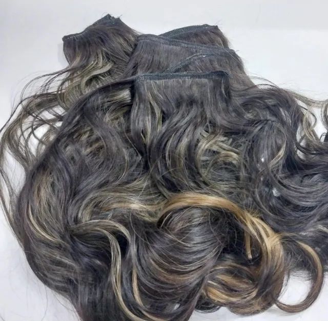 3 Telas de cabelo com mechas em cabelo bio humano original - Foto 3