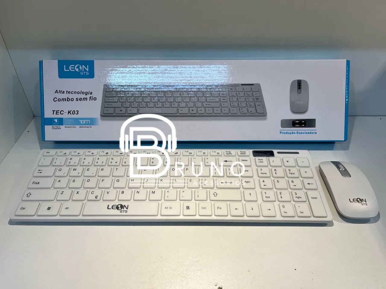 Kit teclado e mouse sem fio USB wireless 