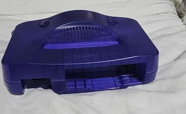 NINTENDO 64 EDIÇÃO SABORES COR UVA CONTROLE UVA FONTE ORIGINAL CABOS DE BRINDE 1FITA - Foto 4