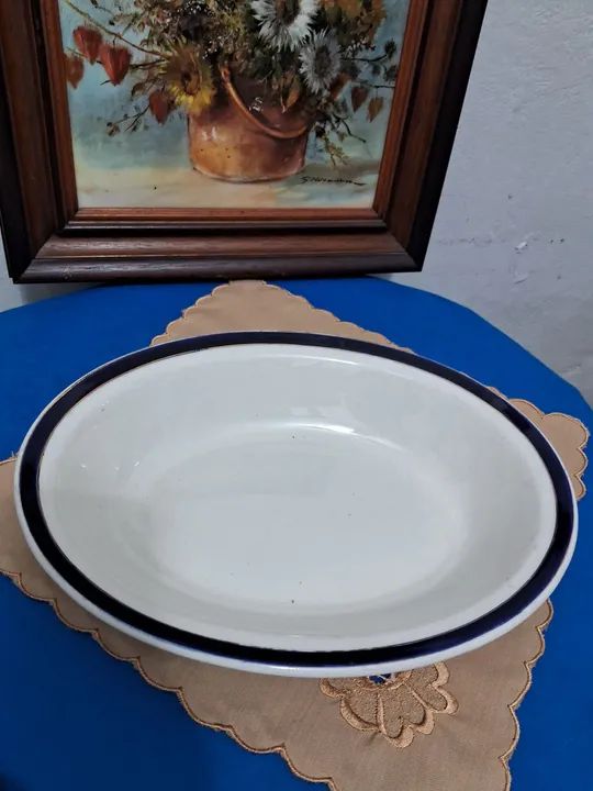 Antiga travessa funda Faiança inglesa - Foto 2