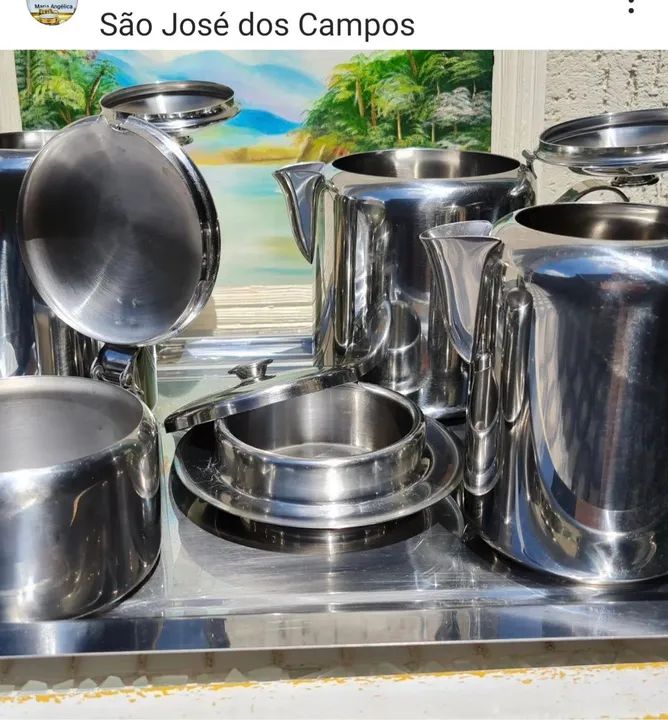 Jogo de chá e café inox Meridional - Foto 4