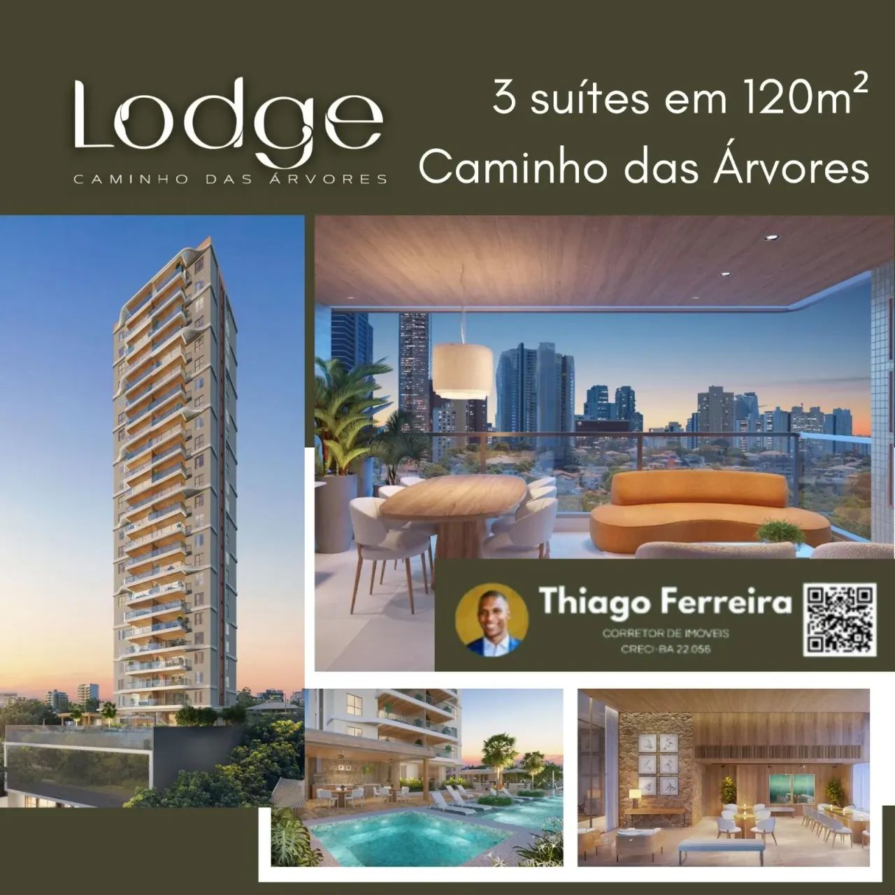 Lodge, Apartamento De 3 Suítes Em 120M² E 2 Vagas De Garagem No Caminho Das Árvores. GVIKH