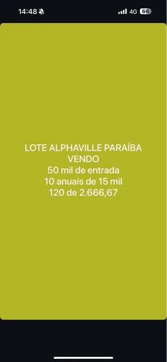 Lote Alphaville Paraíba - Venda