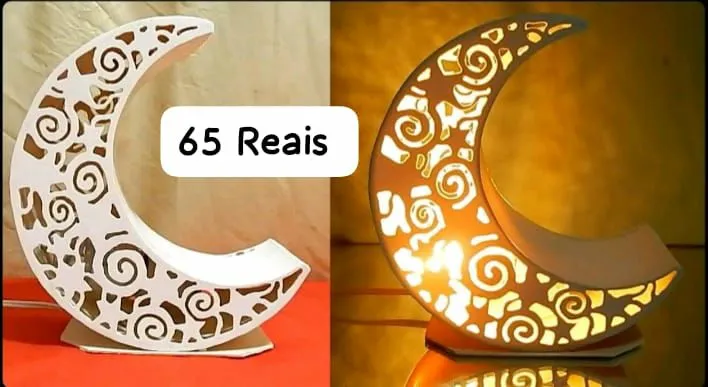 Luminária Lua Crescente Decorativa - 65 Reais