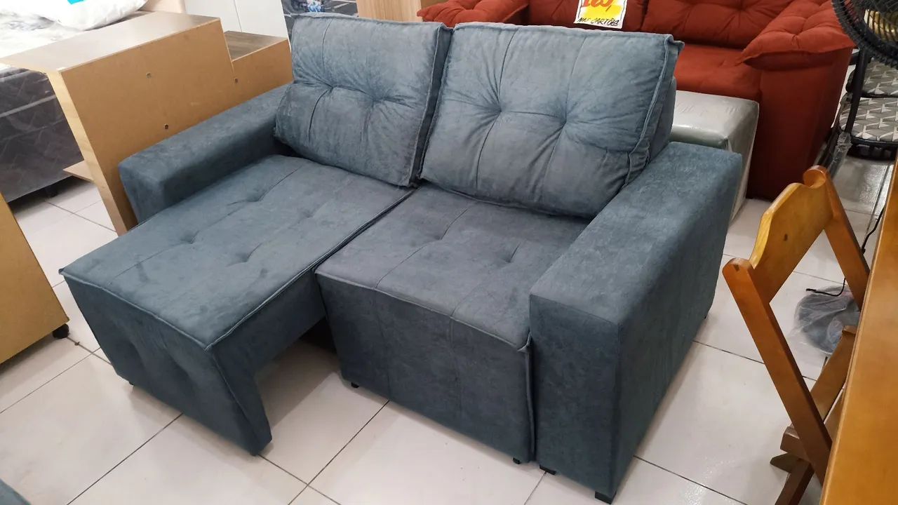 Sofá 2 lugares Retrátil em Tecido Suede-NOVO!! - Foto 2
