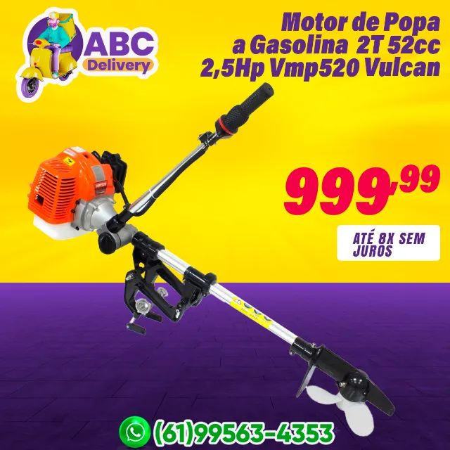 Motor de Popa a Gasolina 2T 52cc 2,5Hp Vmp520 Vulcan