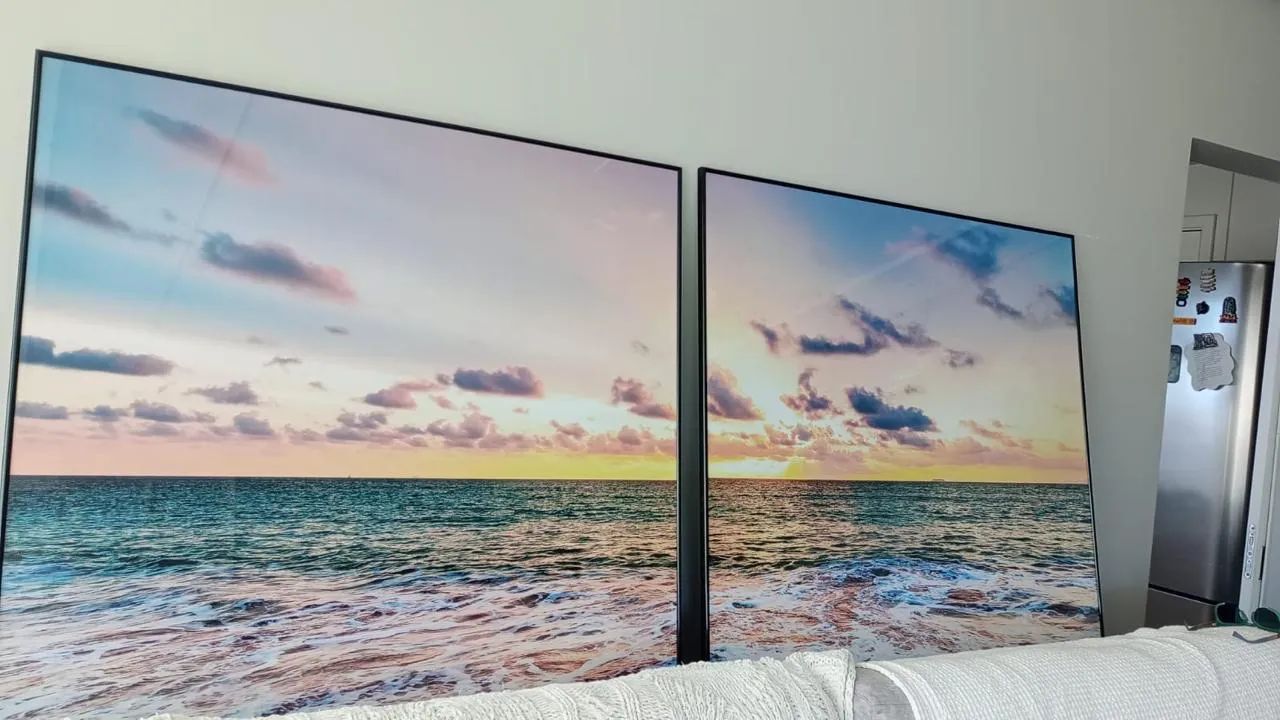 Quadros díptico imagem oceano duas peças de 1,0x1.20 