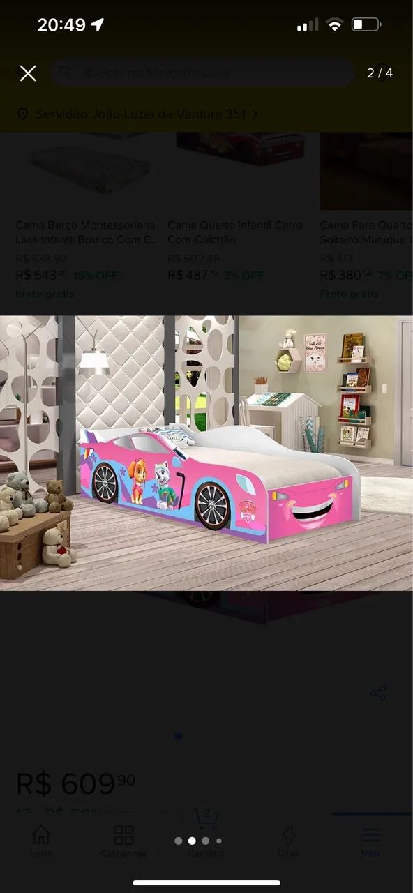 Cama Solteiro Infantil Rosa - Foto 2