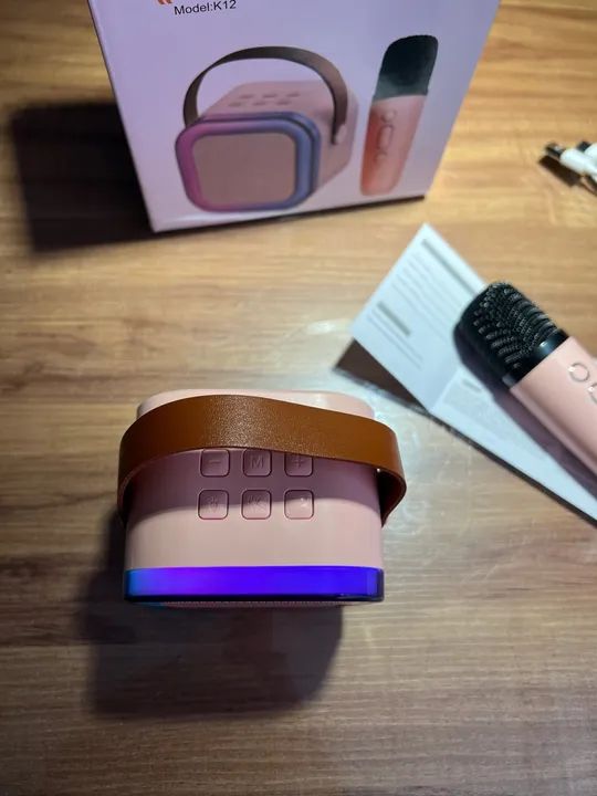 Caixa de som karaokê com microfone Bluetooth  - Foto 5