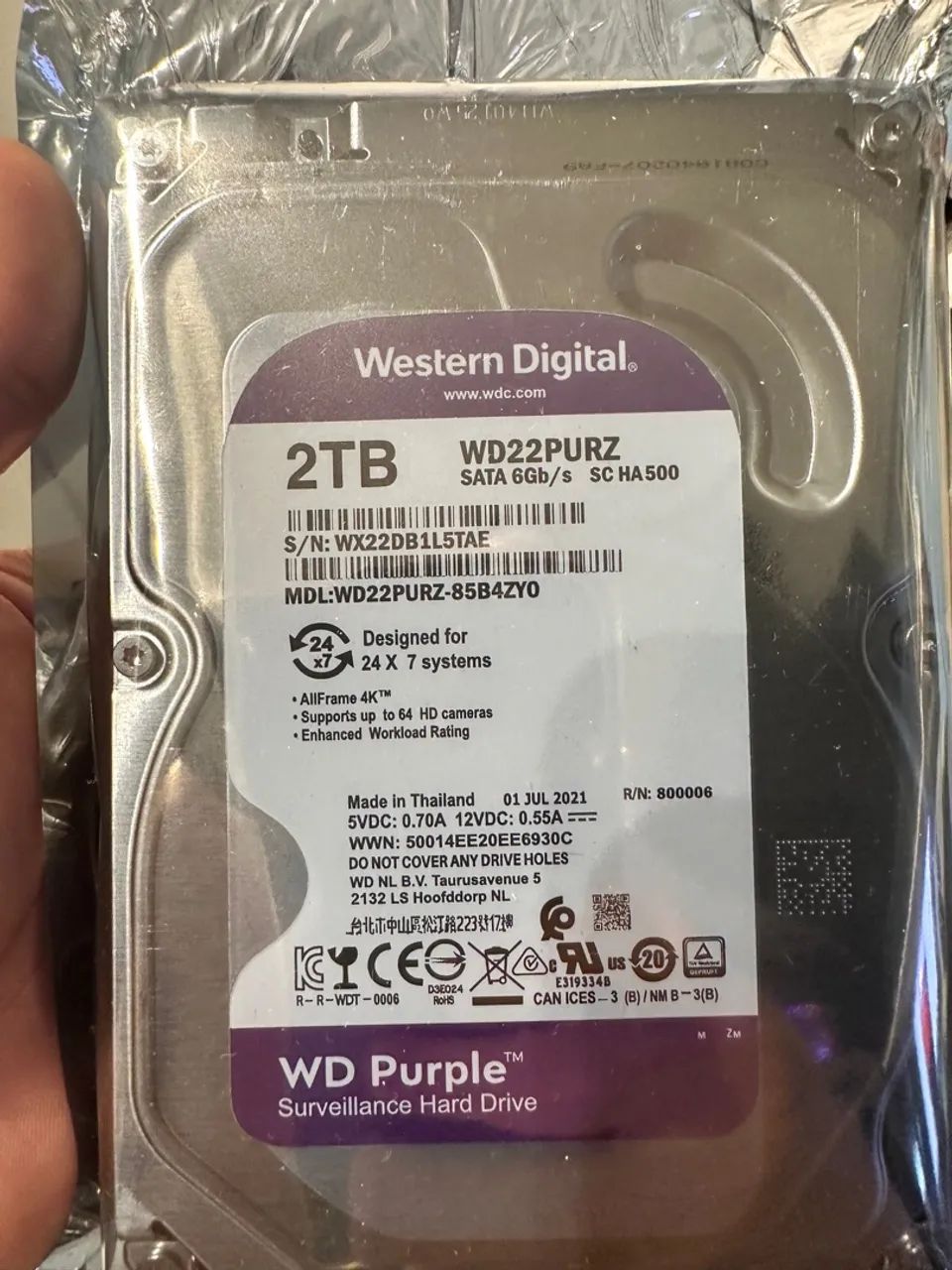 Hd 2tb purple lacrado