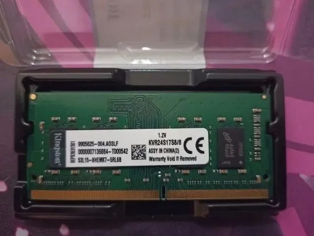Memória Kingston 8GB ddr4 ValueRAM notebook KVR24S17S8/8 Sodimm 2400 Mhz (Troco por ssd)