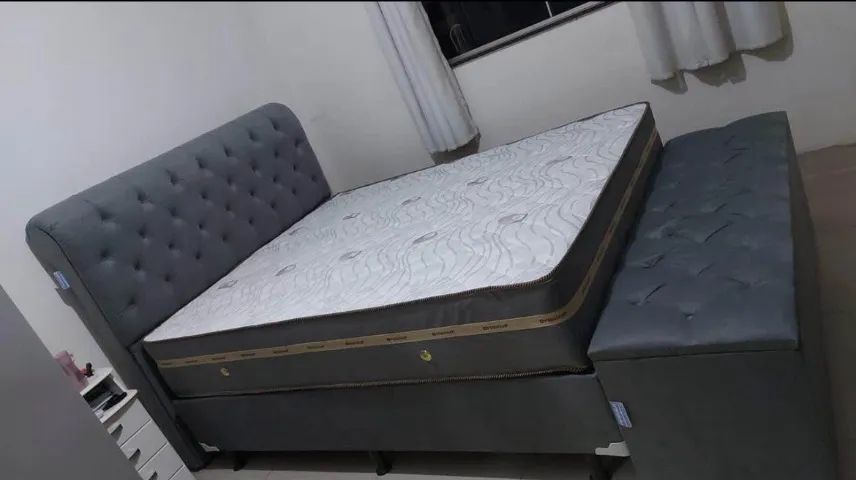 Cama box Queen colchão base